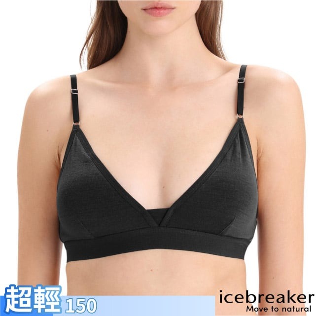 【Icebreaker】女 美麗諾羊毛 Siren 細肩帶內衣(附內襯).胸罩.胸衣/IB104708-001 黑✿30E010
